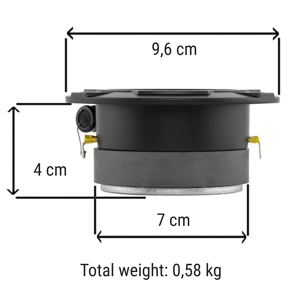 DS18 2 PRO-TWX1 super Bullet hochtöner von 9,60 cm 96 mm Durchmesser 120 watt rms und 240 watt max 4 ohm mit 103 db empfindlichkeit bei 4 cm Tiefe, pro Paar + 3 kostenlose Aufkleber