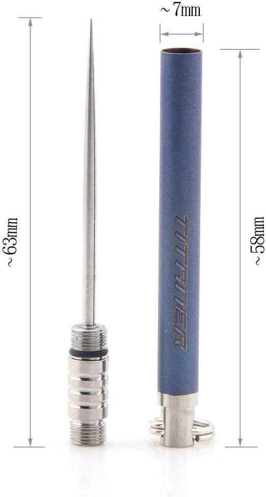 TITANER EDC Lightweight Titanium Multifunction Toothpick Tool With Protect Case (Blue)