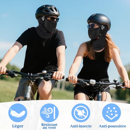 Kiiwah Cagoule Moto Ete Respirant Hommes Femmes, Protection UV Balaclava Masque Cyclisme Cagoule Élastique Taille Unique pour Le Vélo Activités de Plein Air (Long) – vue 4