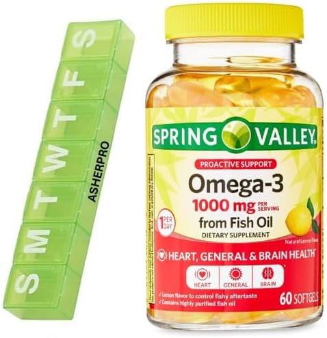 Spring Valley - Aceite de pescado omega-3, 1000 mg, aceite de pescado Omega 3, suplementos de aceite de pescado Omega 3, suplementos de ácidos
