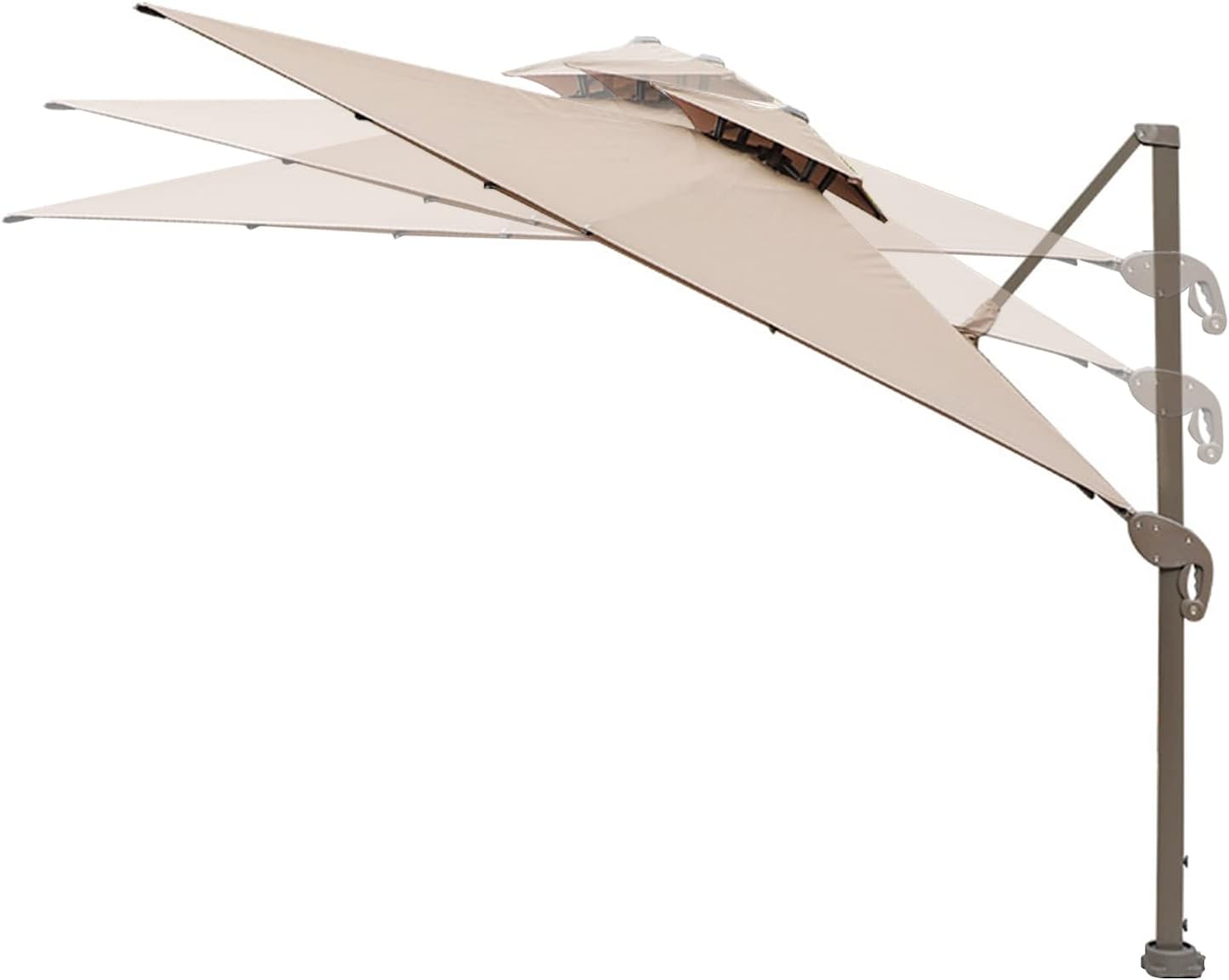 LOERSS 9.8FT Square Cantilever Patio Umbrella,Offset Hanging Umbrella,Outdoor Cantilever Umbrella,Double Top Roating Outdoor Offset Umbrella,Heavy Duty Sun Umbrella LOERSS 9.8FT Square Cantilever Patio Umbrella,Offset Hanging Umbrella,Outdoor Cantilever Umbrella,Double Top Roating Outdoor Offset Umbrella,Heavy Duty Sun Umbrella