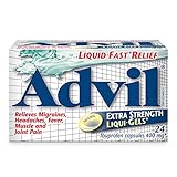 Advil Extra Strength Ibuprofen Pain Relief Liquid-Gels, Fast Acting Pain Relief for Migraine, Back, Neck, Joint, and Muscle Relief, 400mg (24 Count)