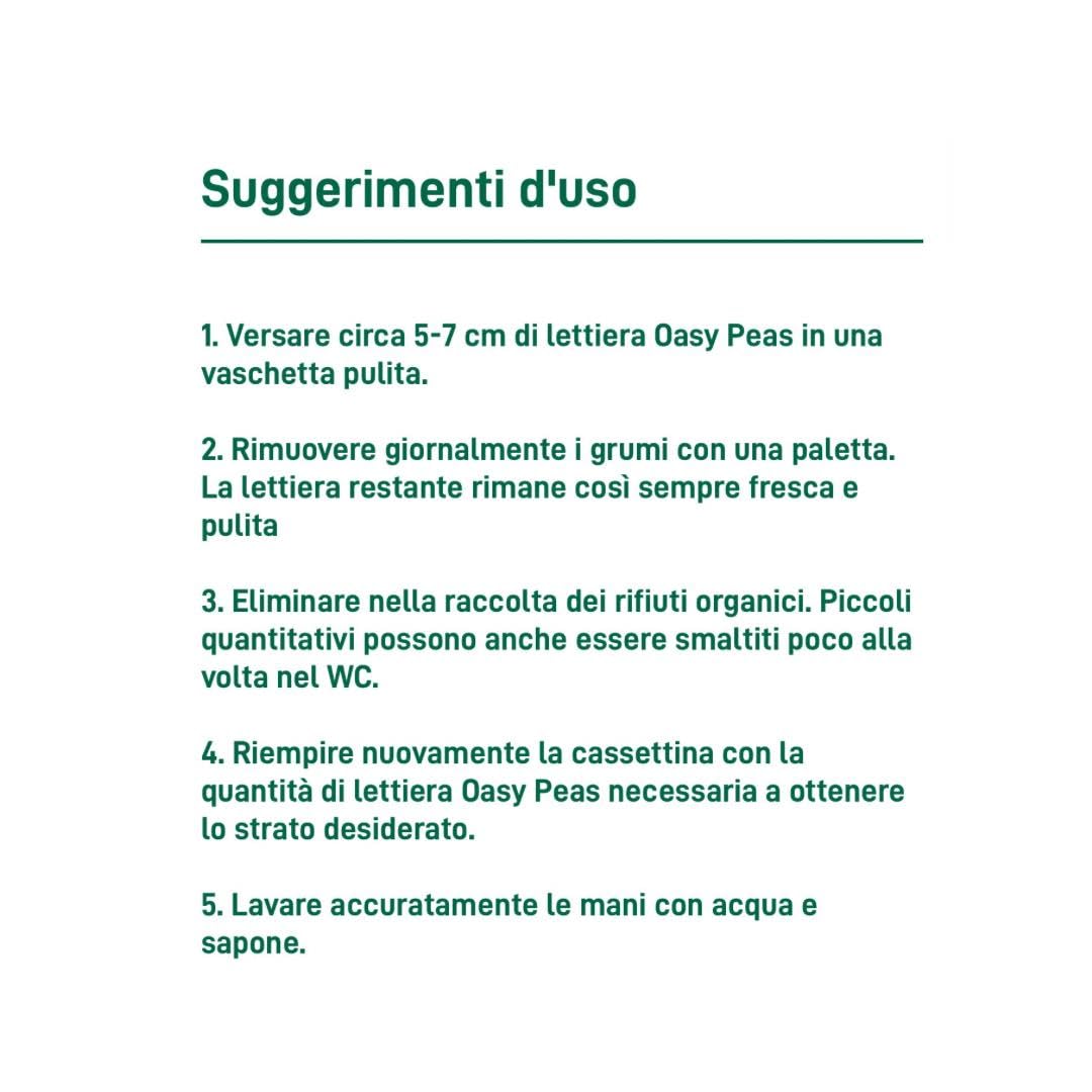 Litière pour chat végétale Oasy, litière en tofu végétal aux pois pour chats de tous âges et races, élimination facile, contrôle des odeurs, haut pouvoir agglomérant | 1 lot de 6 litres.