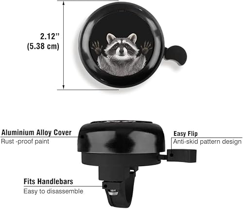 Miniatura 2 de WIRESTER Campana redonda de aluminio negro para bicicleta, anillo clásico, accesorios de bicicleta, anillo de campana para adultos, niños, niñas y