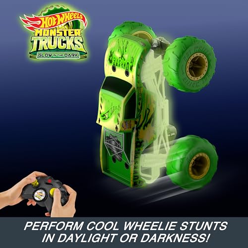 image for Hot Wheels Monster Trucks RC Toy, Remote-Control 1:15 Scale Gunkster, 