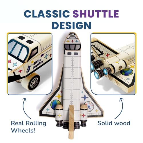 image for Little Jupiter DIY Build Your Own Space Shuttle Toy Model - Wooden Kit