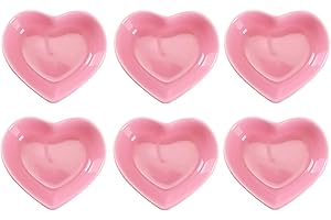 WHJY Set of 6 Love Heart Ceramic Side Dish Bowls