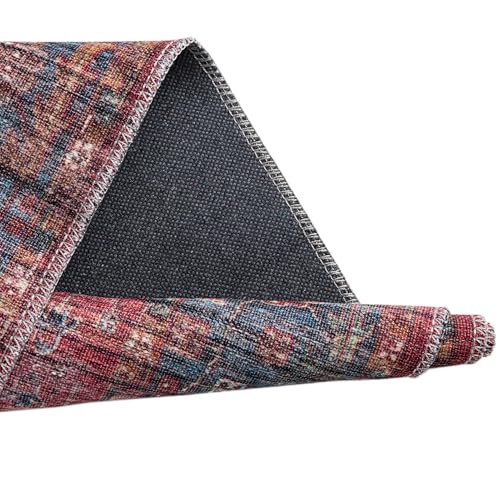 Tapete Maahru 5'3''x8' Rojo Vintage Lavable miniatura 5