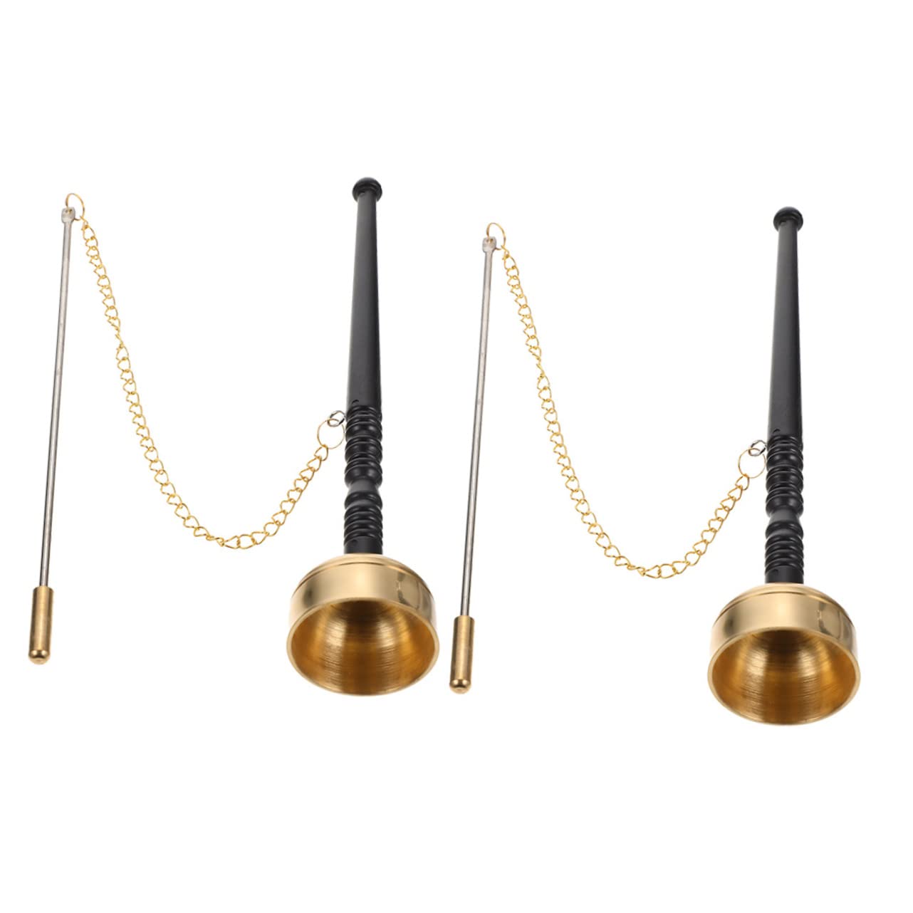 Instrumento de Campana de Mano de Cobre Mango Largo, 2 Piezas