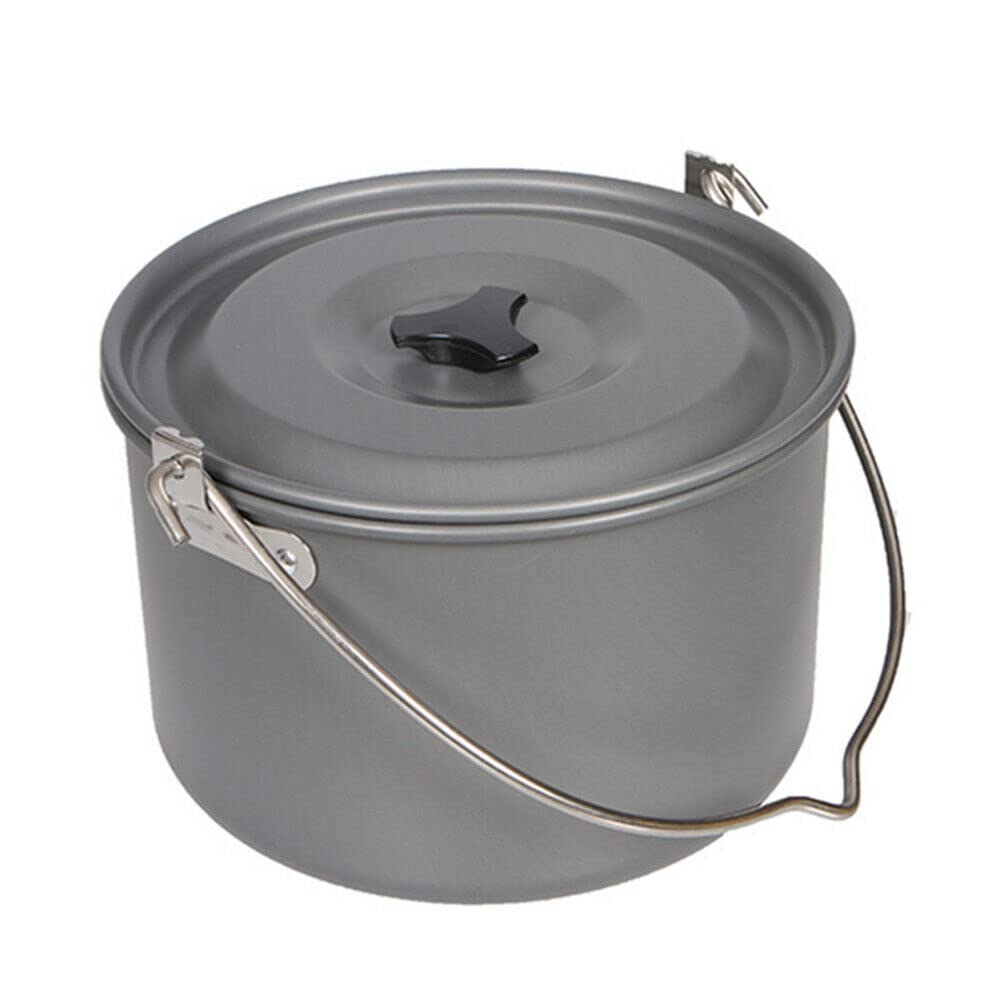 Carry Camping Hiking Outdoor naczynia kuchenne gotowanie piknik kemping garnek wiszący garnek czajnik do gotowania z pokrywką patelnia akcesoria kempingowe na kemping piesze wędrówki