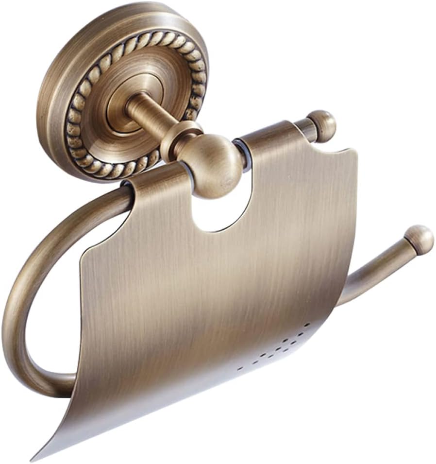 Zerodeko 1PC Paper Rack Antique Household Brass Portable Bronze Toilet Holder Roll Paper Rack Storage Rack Accessories for Home