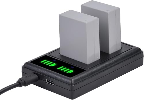 Miniatura 2 de Paquete de 2 baterías NB-10L + cargador dual USB LED para cámara digital Canon PowerShot G1X, G3X, G15, G16, SX40 HS, SX50 HS, SX60 HS