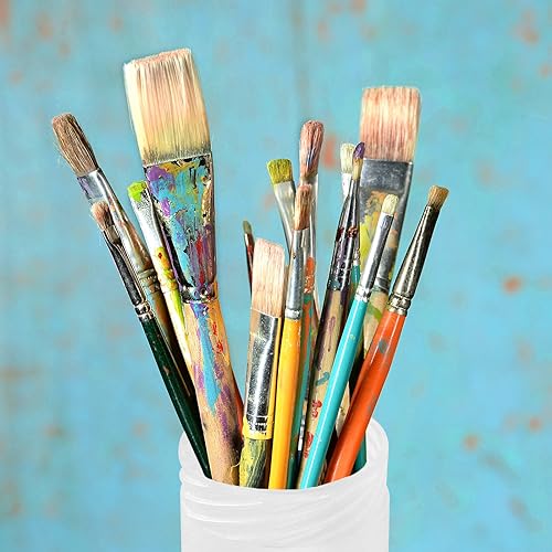Image of FUNSUEI 6 PCS Extendable Plastic Paint Brush Case, Watercolor Brush Storage Case, Paint Brush Holder Tube, Long Paintbrush Holder Organizer for Drawing Tools and Makeup Brushes, 8.5-14.96 Inches Long