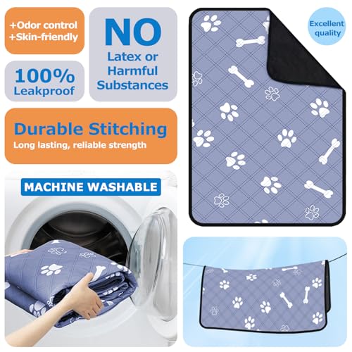 Image of Pee Pads for Dogs Washable,Reusable Pee ,Waterproof & Non-Slip,Used for Pet Training,Whelping Pads,Crate Mats for Dog Cages,2 Pack