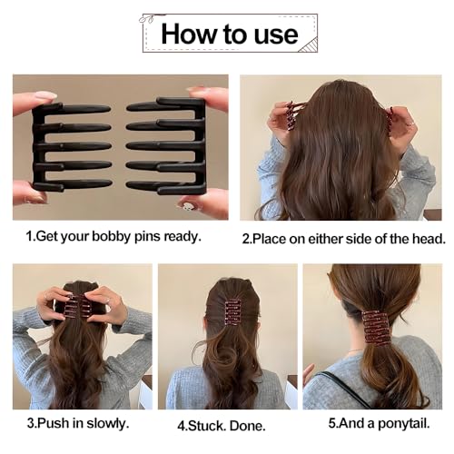 3 peças de pentes de cabelo torcidos franceses grampos de cabelo decorativos grampos de cabelo gramp