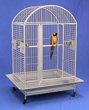 Huge Extra Large Strong Wrought Iron Bird Parrot Macaw Amazon Dometop Cages with Beaks-Proof Strong 6mm Wire 40"x30"x67"H On Wheels
