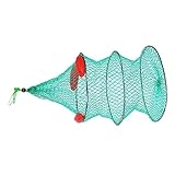 Gogogmee Protección Flotante para Peces Red de Pesca plegada Redes de Pesca Plegables Redes de Cangrejo Protector de Red de Pesca Carnada Guardia de Pescado Red de Pesca Plegable Nylon