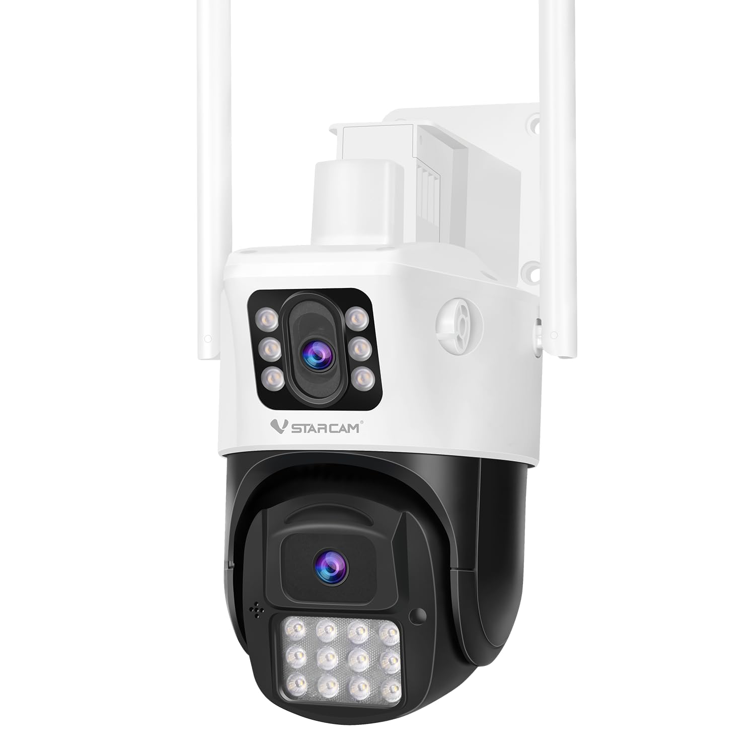 VSTARCAM Dual Lens Outdoor Security Camera, 2K UHD WiFi Camera for Home Security with Auto Tracking & Fixed View, Full Color Night Vision, PIR Motion Detection, 2-Way Audio, IP66, SD/Cloud Storage