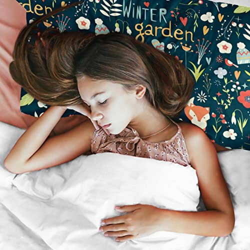 Housse de couette motif renard et parure de lit complète avec taies d'oreiller
