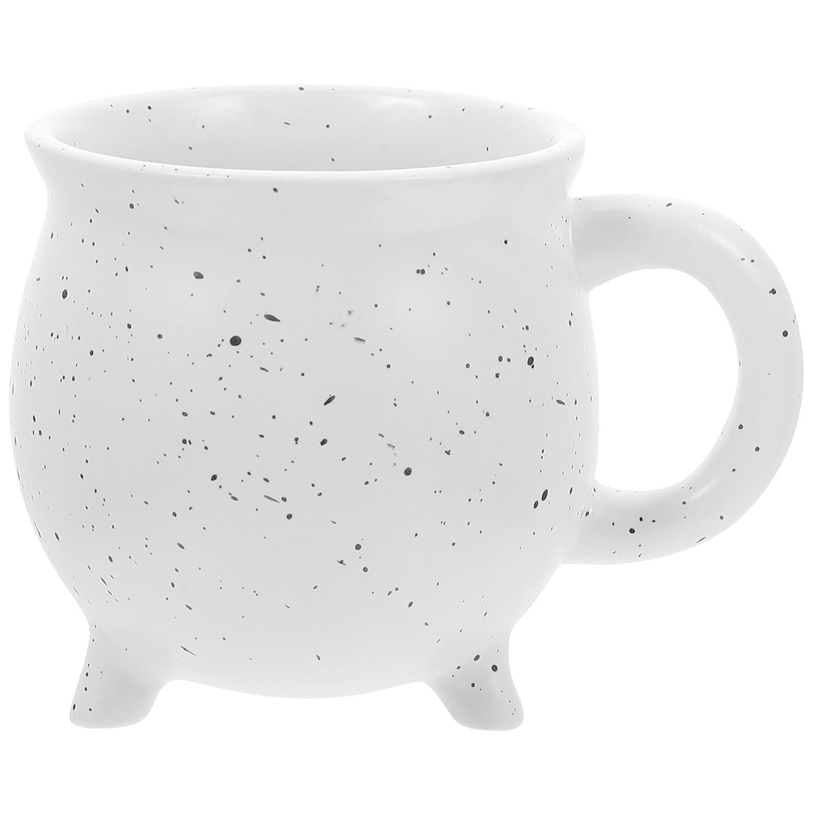 GALPADA 450ml Dekorative Kaffeetasse aus Weißer Keramik mit Hexen Dreibein Design Praktische und Leicht zu Reinigende Tasse für Büro und Zuhause