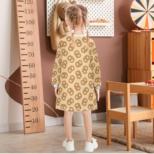 Girls Long Sleeve Dress Printed Formal Party Holiday A-line Dresses for Girls 2-8 Years3