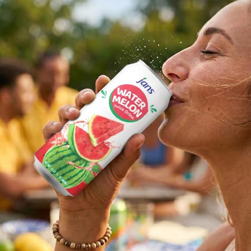 Image of Jans 100% Watermelon Juice Drink With Real Pulp, 16.57 Fl Oz, Pack Of 12