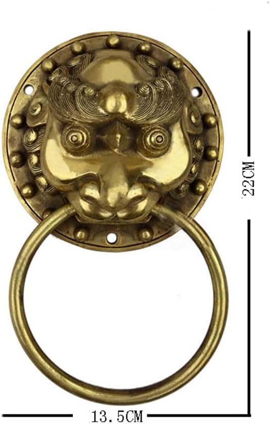 Hardware Door knocker,Brass Decorative Pull door handle Vintage Front door Barn door (Color : B)