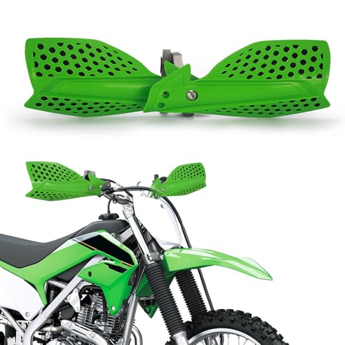 Image of Motorcycle Handguards Double Layer Protection 7 /8 inchand 11 /8 inchUniversal for KLX 300 KLX 250S KLX 110 TT250 KX 85 250 Dirt Pit Bike ATV Off Road Motocross Green
