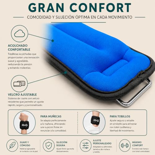 Miniatura 6 de Hxg.Pesas De Tobillo Con Correas Ajustables Para Ejercicios De Fitness. Tu Casa Es Tu Gimnasio. 1