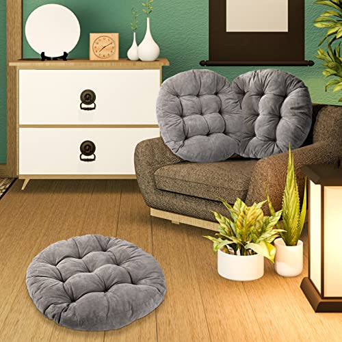 Qunclay Set Of 4 Chair Cushions Floor Sitting Pillows 22 Inches Seat Outdoor Bench Round Soft Pad With Ties For Adult Kids Patio Dining Living Room Office School Restaurant Canteen Supplies #TOP2