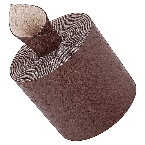 GORGECRAFT 79" x 2" Dark Brown Faux Grain Buffalo Leather Strip 1.2mm Thick Flat Pu Leather Strap Matte Synthetic Leather Cord Single Sided Synthetic Leather Supplies for Craft Projects Jewelry Boxes