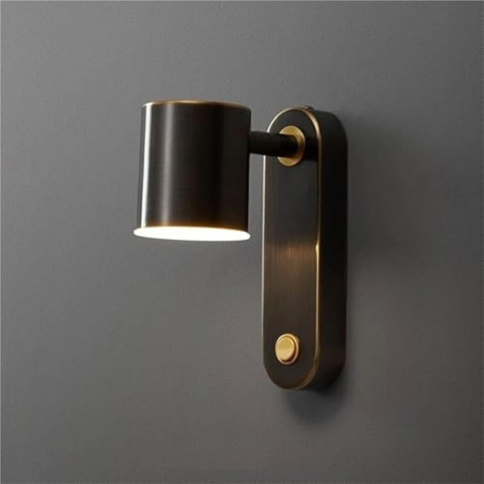Regulowana lampa do czytania przy łóżku, montowana na ścianie, z włącznikiem/wyłącznikiem, 7 W, ściemnialna, kinkiet, 3 tryby kolorów, oprawa szczotkowana miedź, do użytku wewnątrz