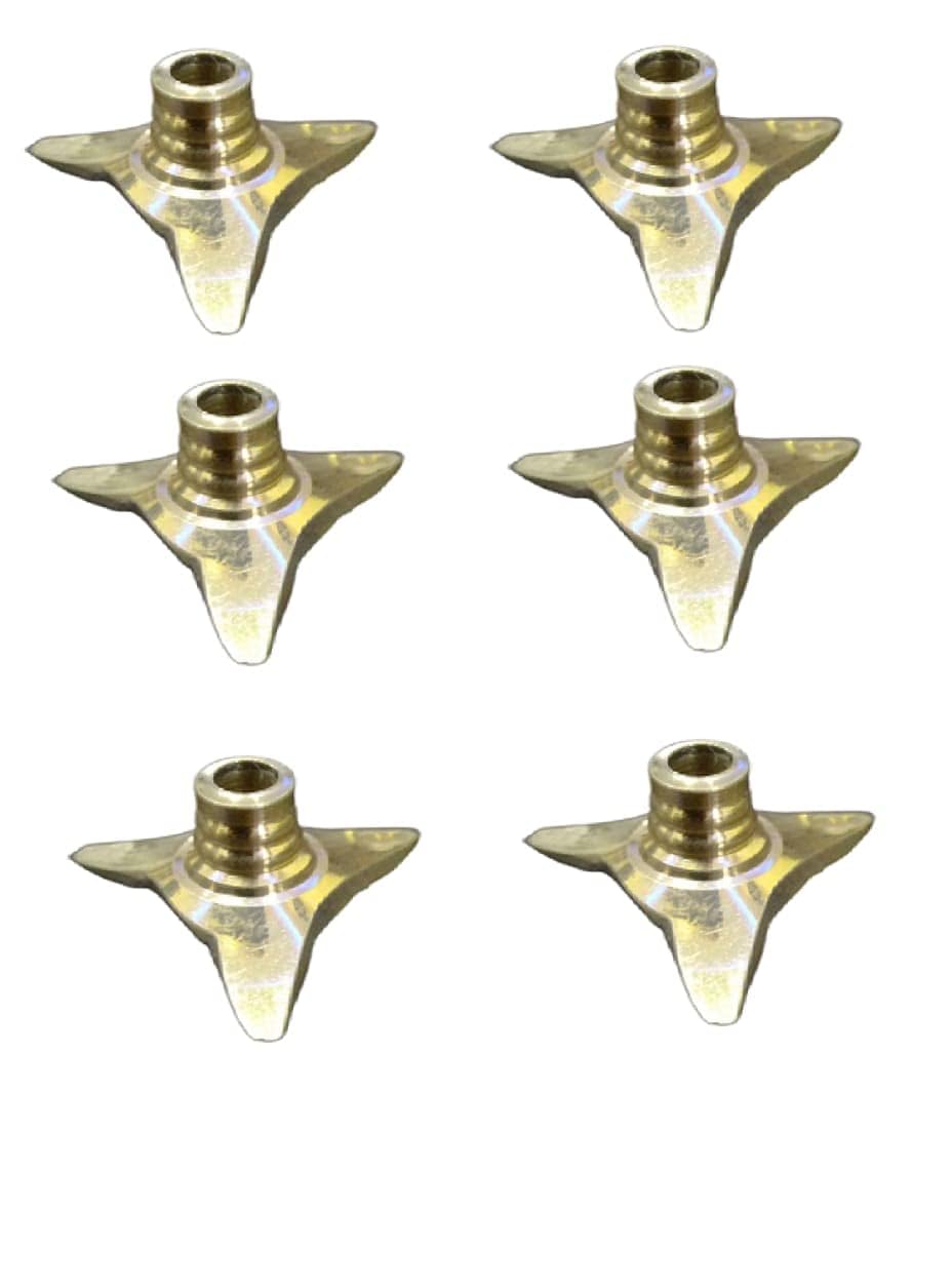 ARS Brass Wick Holder for Diya & Oil Lamps/Vilakku Thiri Stand NOMU/Pooja/Kartika/Fits in All Type of Diyas/Cup/Plate/Pramida/Stand for Cotton Batti/Multipurpose (Pack of 6) (B0D3818PVC) Amazon Price History, Amazon Price Tracker