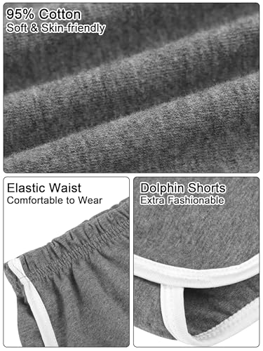 URATOT 5 Packs Soft Comfy Booty Cotton Workout Pants Breathable Lounge Dolphin Shorts Cycling Hiking Pants for Women2