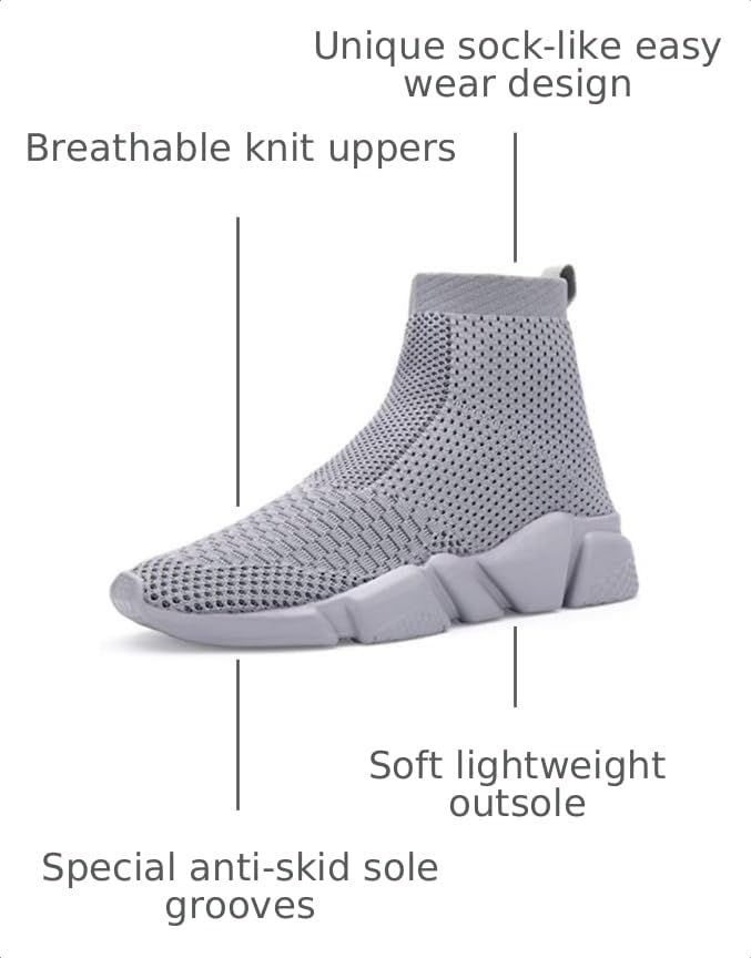 Image of Santiro Walking Shoes for Men Lightweight High Top Sneakers Breathable Knit Athletic Running Shoes Fashion Gym Sports Shoes