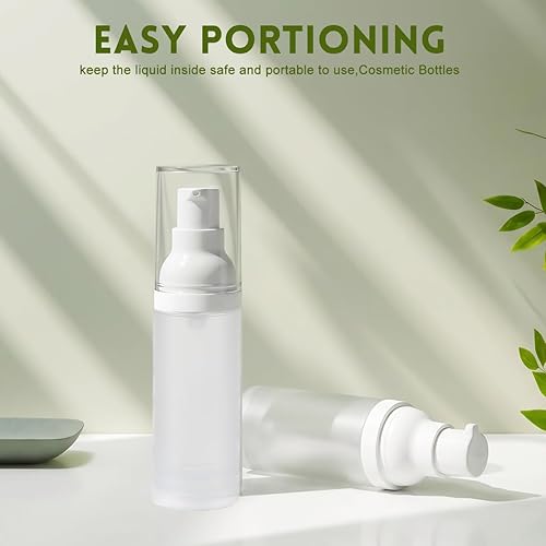 Miniatura 7 de 6 botellas vacías de espray de niebla fina de 1.0 fl oz1 oz esmeriladas transparentes sin aire, botellas de spray de bomba cosmética recargables de