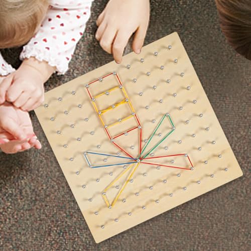 Planche à ongles créative géométrique, géoboard bois et jeu éducatif