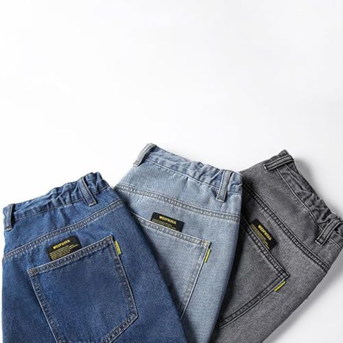 XYGJZ Men's Streetwear Denim Jogger Pants Graffiti Print Elastic Waist Casual Jeans4