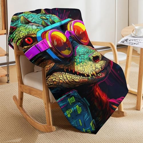 Manta de cocodrilo cálida para camping y sofá de 100x130 cm 5
