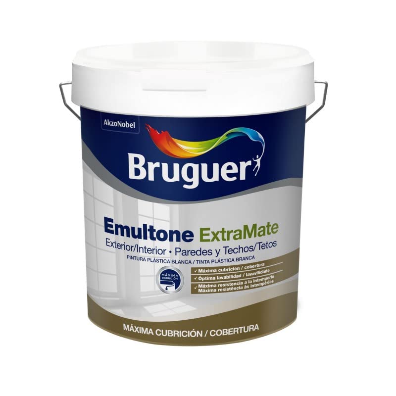 Pintura plastica Bruguer emultone Extramate blanco 15 lt