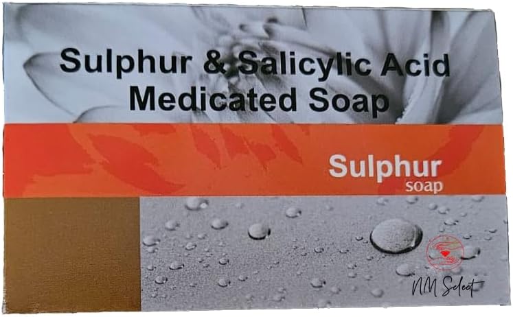Sulphur Soap for Anti-Fungal, Anti-Bacterial & Astringent Face & Body Soap Enriched with Salicylic acid and Sulphur for Acne & Blemishes Prone Skin, Germ Protection Soap | 75 gm