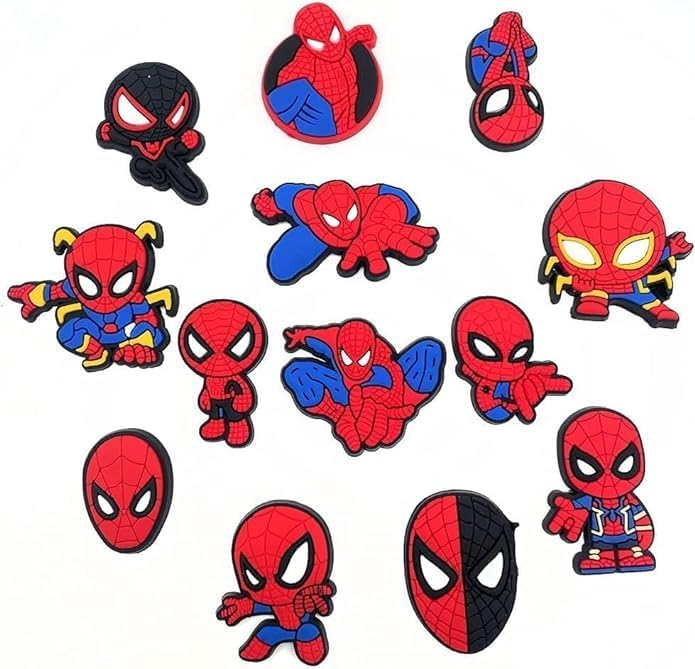 LUPINEZ 13pcs Spider Man Shoes Charms | Cartoon Shoe Charms for Clogs | Shoe Decoration Charms | Spider Man Rubber Charms for Clogs Slipper | Crocs Shoes Accessories | Crocs Charms for Boys and Girls 7 5111ZdAVlYL