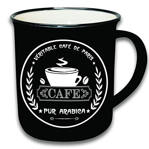 Enesco, Taza negra con dibujo "Bistrot Paris"