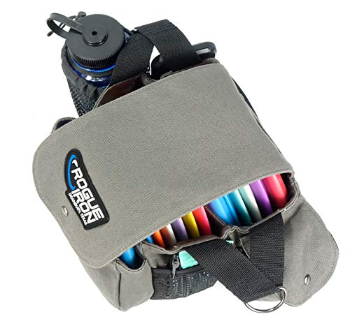 Rogue Iron Disc Golf Satchel Bag- Sling Tote Bag For Frisbee Golf - Holds Up To 14 Discs, Large 32Oz Water Bottle, And Accessories V2 (14 Disc Gray) #TOP7