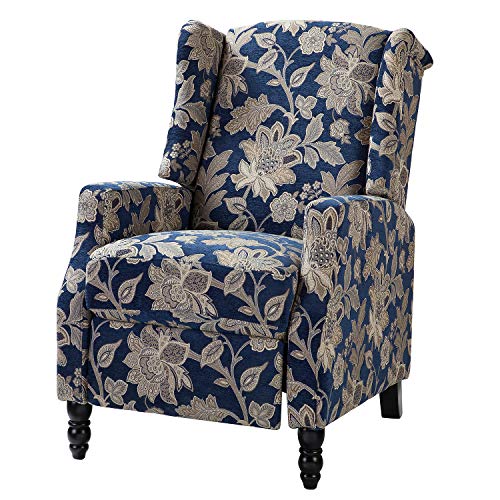 Upholstered Wingback Recliner Chair, Traditional Push Back Recliner Sofa, Mid Century Modern Lounge Armchair For Living Room, Home Theater Accent Chairs Recliners Couches (Garden) #TOP1