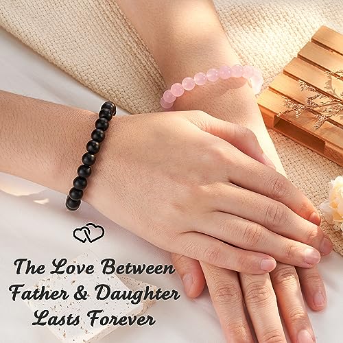 FYUKISS Father Daughter Matching Bracelet Natural Stone Jewelry -Gifts Ideas for Fathers Day Birthday4