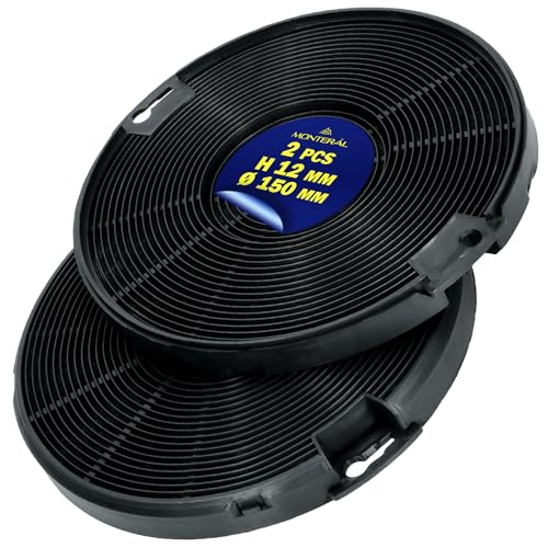 2 Pièces Filtre Charbon pour Hotte Aspirante Ø 150 mm h 15 mm avec le Code Original 9197059543 pour Beko 4055093712 pour AEG pour Electrolux 112.0067.944...