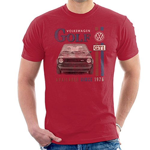 Volkswagen Golf GTI Racing Distressed Men\'s T-Shirt Cherry Red