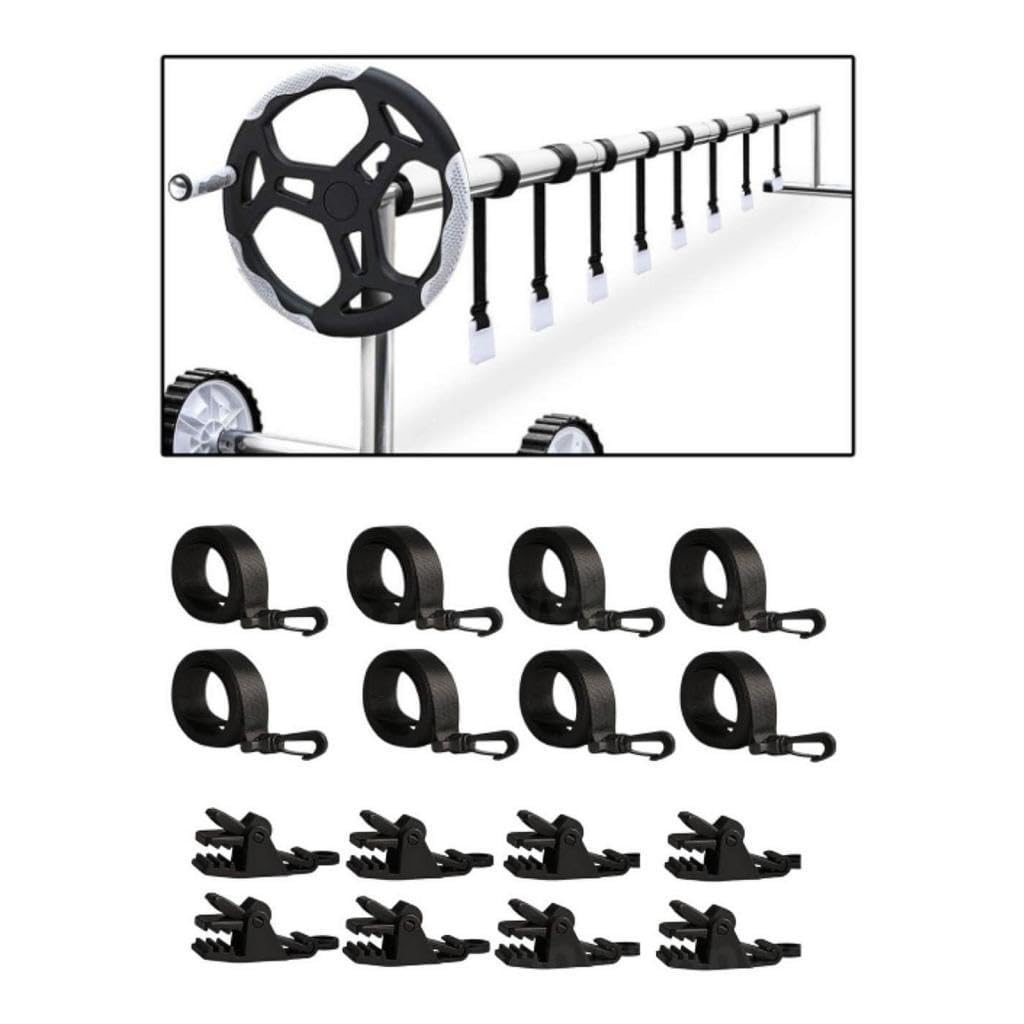 Correas de Sujeción para Cubiertas Solares de Piscinas, Kit de Fijación Versátil para Piscinas, Conexión Segura, Juego de 8 Uds.