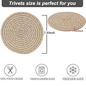 Pot Holders Trivets Set 4 Pcs, Potholders for Kitchens, 100% Pure Cotton Thread Weave Trivets for Hot Dishes/Pot/Bowl/Teapot/Hot Pot Holders, 7.9 Inches Pot Holders Trivets Set 4 Pcs Potholders for Kitchens 100 Pure Cotton Thread Weave Trivets for Hot DishesPotBowlTeapotHot Pot Holders 79 Inches